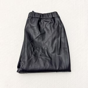 Basler Black Faux Leather Straight Leg Pants Size 36